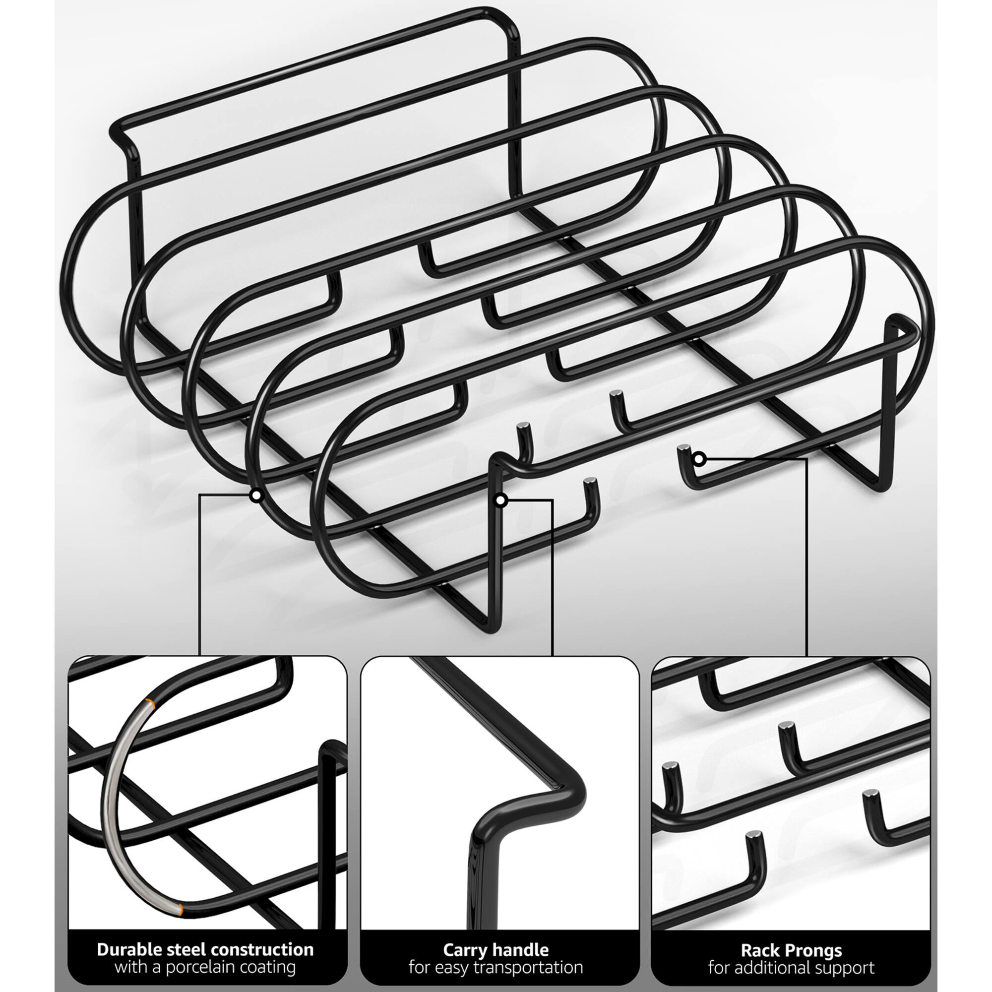 Sorbus 13.5" Black Non-Stick Grilling Rack
